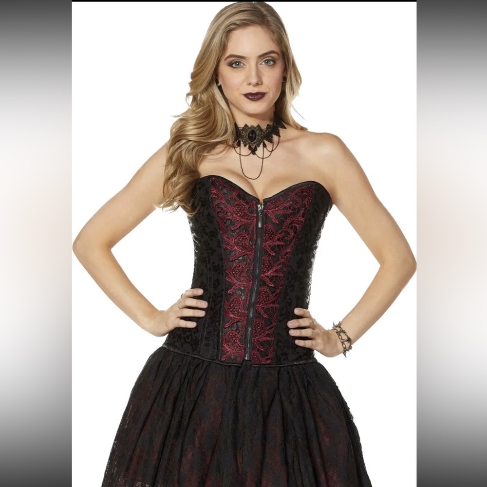 Adult Vampire Lace Corset, Women s, New, X-Large, S, M - Adjustable NEW!Costume